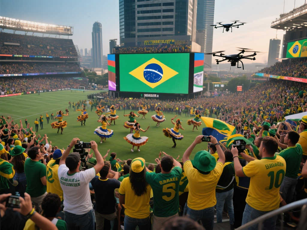 世界杯热潮:球迷应援视频闪耀地标大屏 世界杯热潮:球迷应援视频闪耀地标大屏